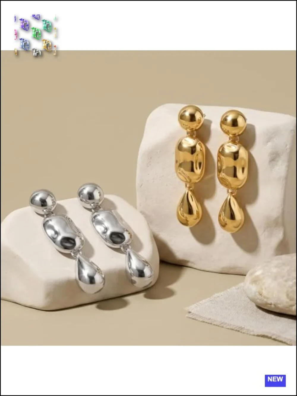 Statement Drop Earrings - Stainless Steel Zinc Alloy Waterproof Non Tarnish